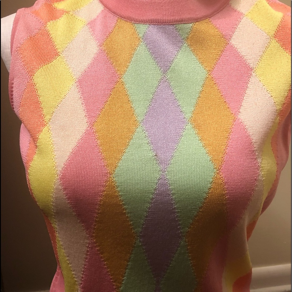 Very rare 60s Jean Desses  Paris rainbow sweater